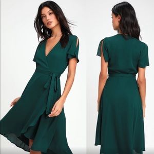Lulu Rise to the Occasion Emerald Wrap Dress